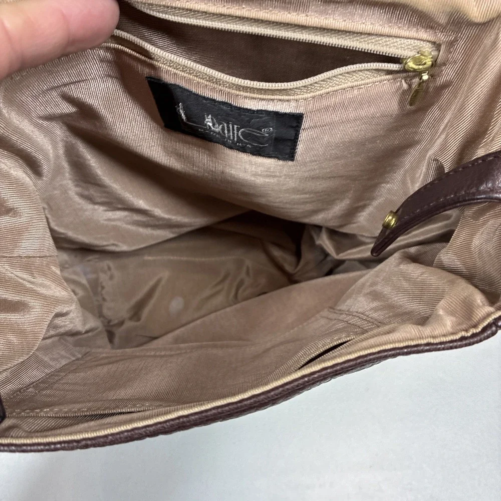 Vintage Libaire Pebbled Brown Leather Backpack Adjsutable Flap Y2K Soft 10x14
